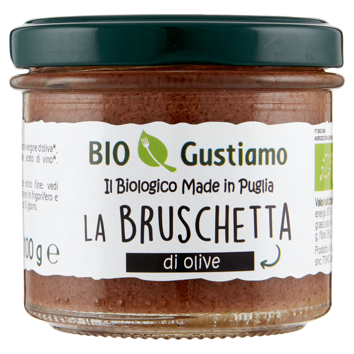 Bio Gustiamo Crema di Olive Nere 100 Gr